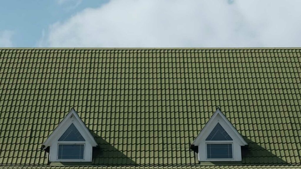 Green shingled roof