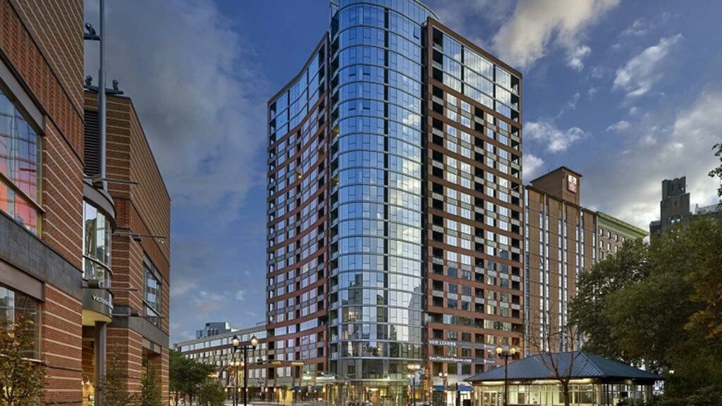 One Theater Square building exterior in downtown Newark, NJ