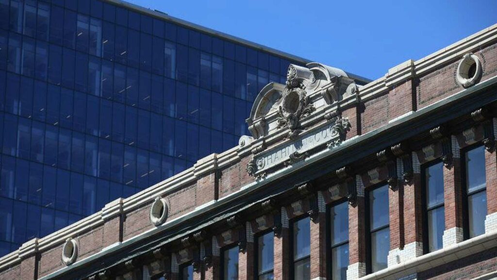 Detail of Hahne & Co. Building rooftop