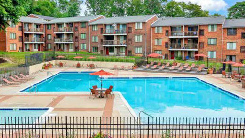 Exterior building and swimming pool at 155 East Godfrey Avenue in Philadelphia, PA