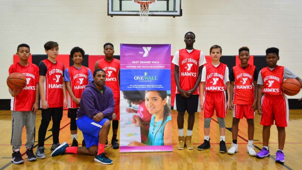 Photo of East Orange Hawks basketball team at the East Orange YMCA